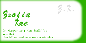 zsofia kac business card